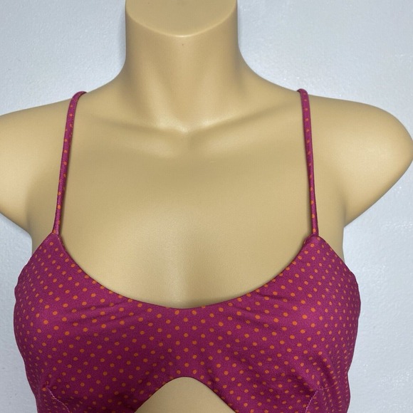 intimately free people Polka dot bralette Pink‎ And Orange Cut Out Detail Size M - Picture 3 of 12